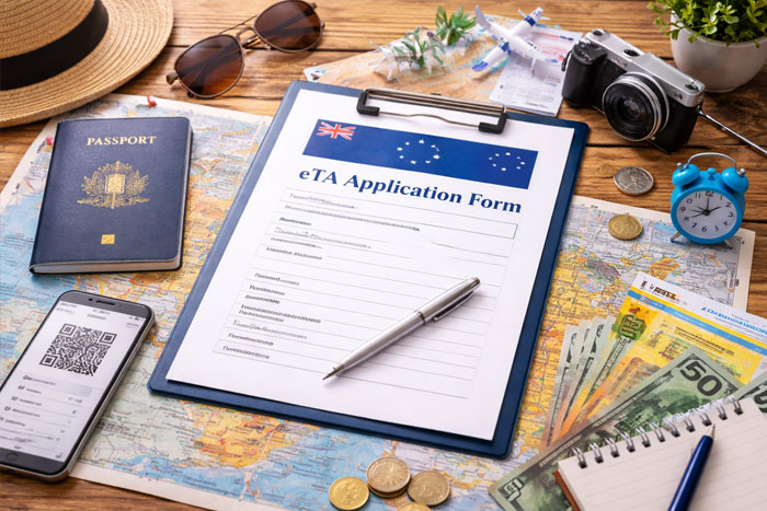 Australia eTA required documents including passport phone and travel essentials