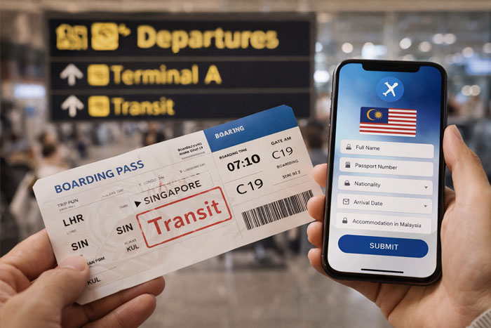 Do you need Malaysia digital arrival card for transit at airport with boarding pass