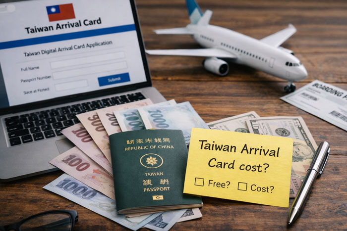 Taiwan Arrival Card price and cost before traveling to Taiwan