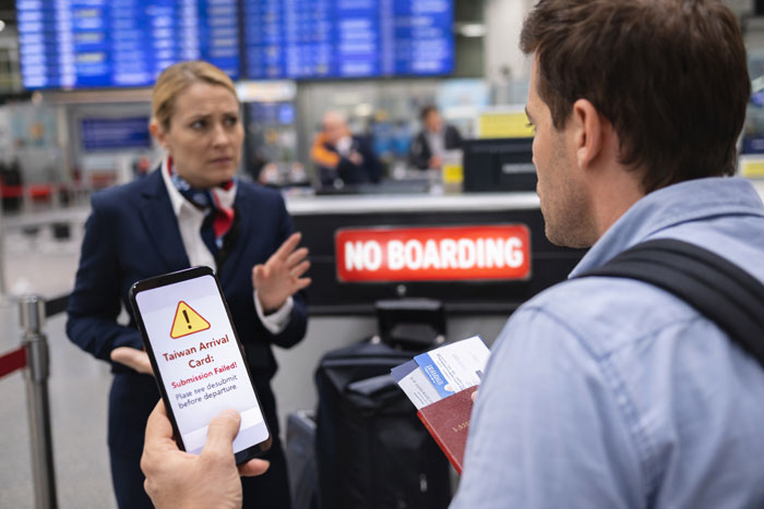 Taiwan Arrival Card too late at airport check-in