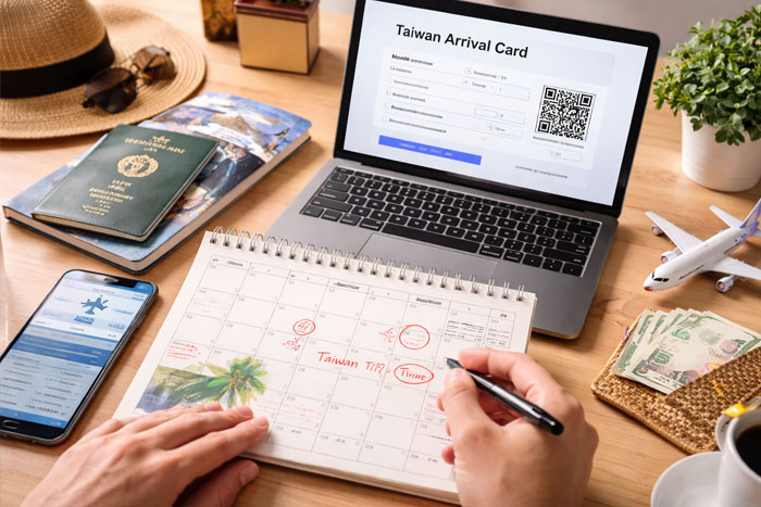 When to submit Taiwan Arrival Card planning before travel to Taiwan