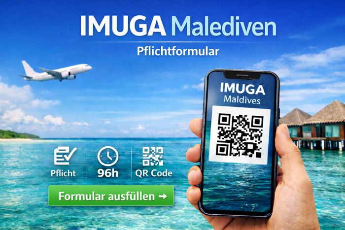 Einreiseformular Malediven IMUGA mit QR-Code auf dem Smartphone